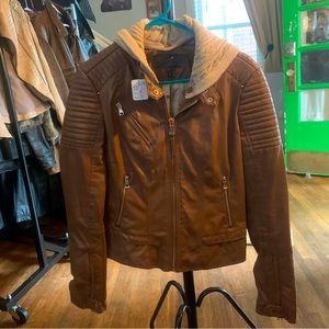 CiSono by Cavalini brown faux leather jacket